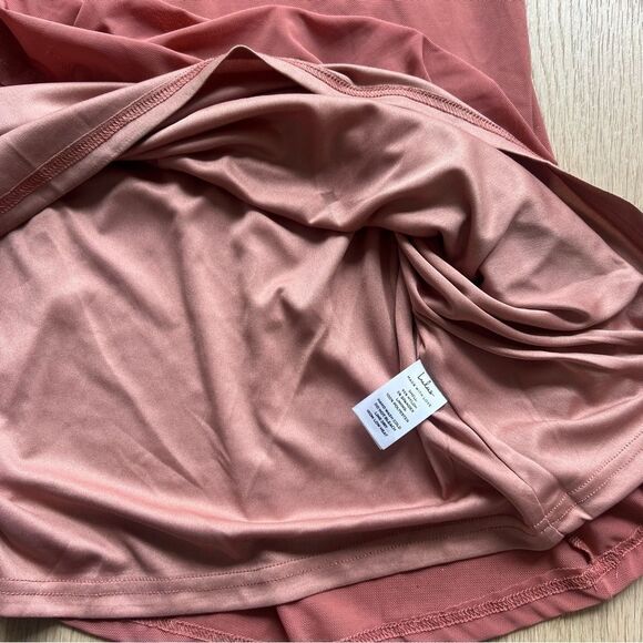 Lulu’s Mesmerized by Love Rusty Rose Mesh Lace-Up Maxi Dress NWT XS - Picture 14 of 16